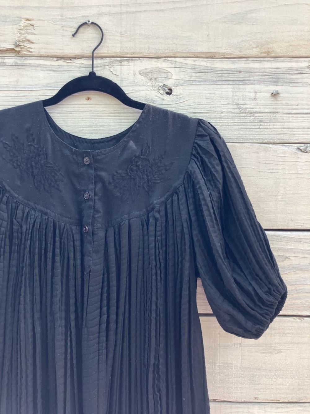 Vintage Nightgown Black Dress Maureen USA Romantic S - Picture 2 of 5